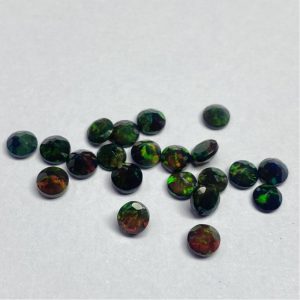 black ethiopian opal faceted round cut