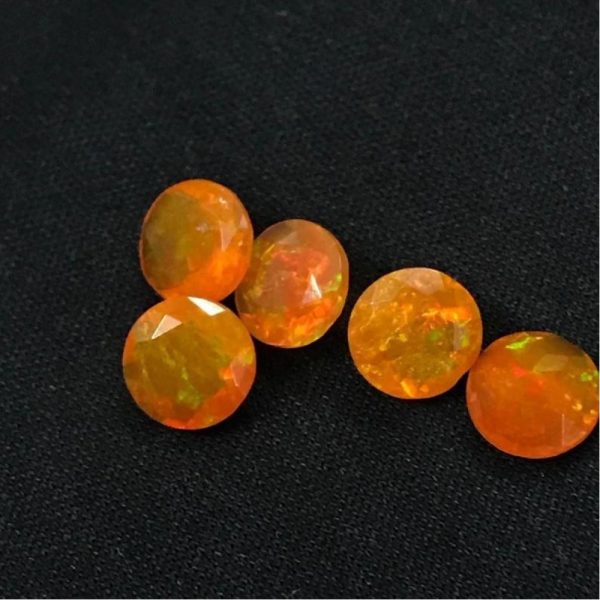 orange ethiopian opal round cut