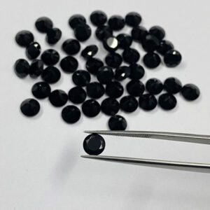 6mm black spinel round faceted