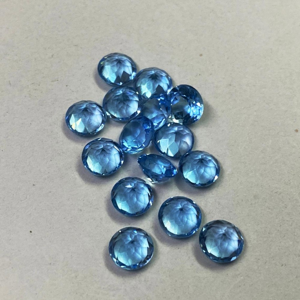Blue Chalcedony Calibrated Natural Round Faceted Cut 3mm To 10mm Loose Gemstone 