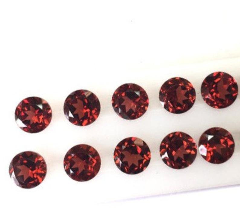 Wholesale Lot 3mm to 10mm Natural Red Garnet Round Faceted Cut loose Gemstone 