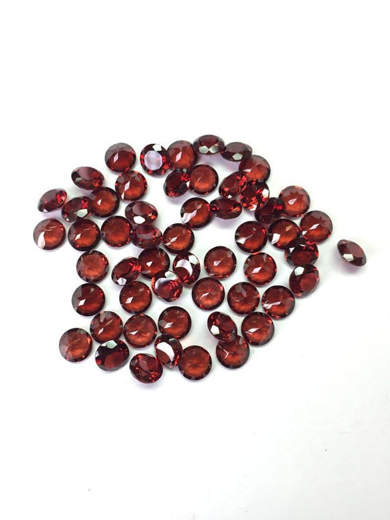 garnet round beads faceted 4mm - Beads and Pieces