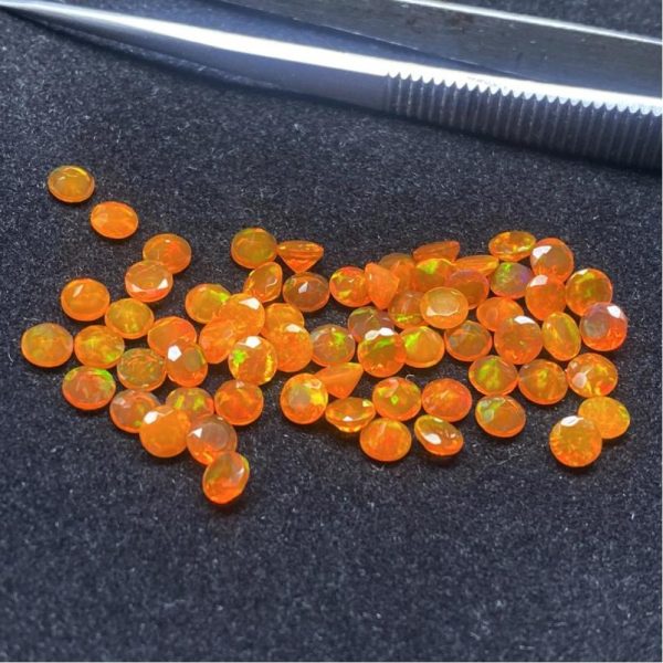 orange ethiopian opal faceted