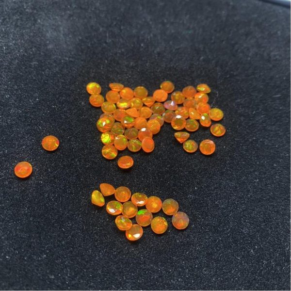 2mm orange ethiopian opal