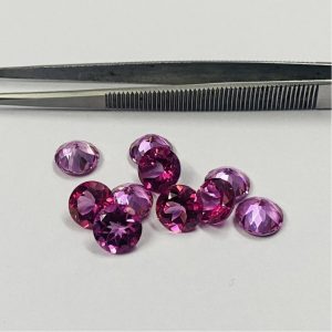 pink topaz faceted round cut