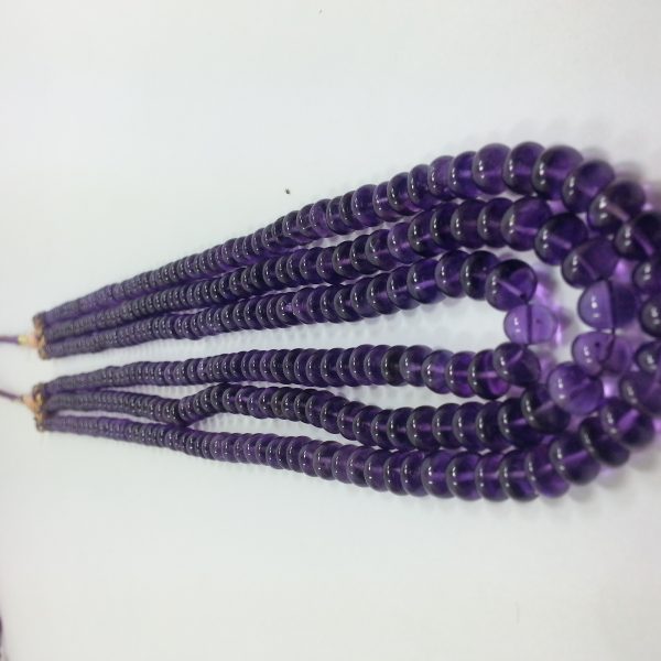 african amethyst smooth rondelle beads necklace