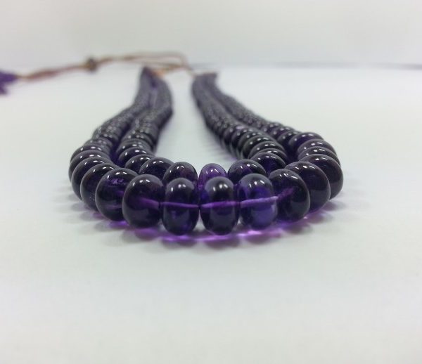 aaa african amethyst smooth rondelle beads
