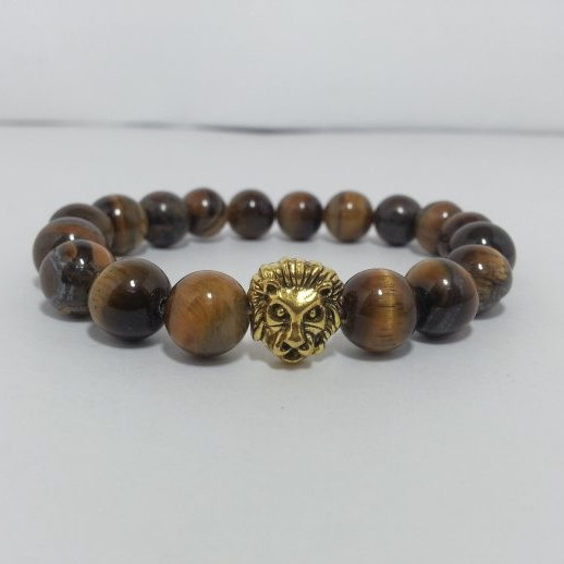 natural tiger eye smooth round beads bracelet