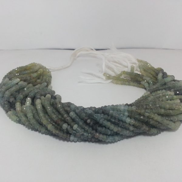 moss aquamarine faceted rondelle beads
