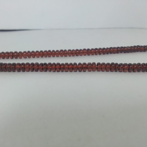 red garnet smooth rondelle beads
