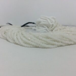 white agate faceted rondelle beads