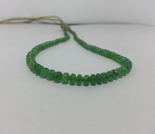 green tsavorite garnet smooth rondelle beads