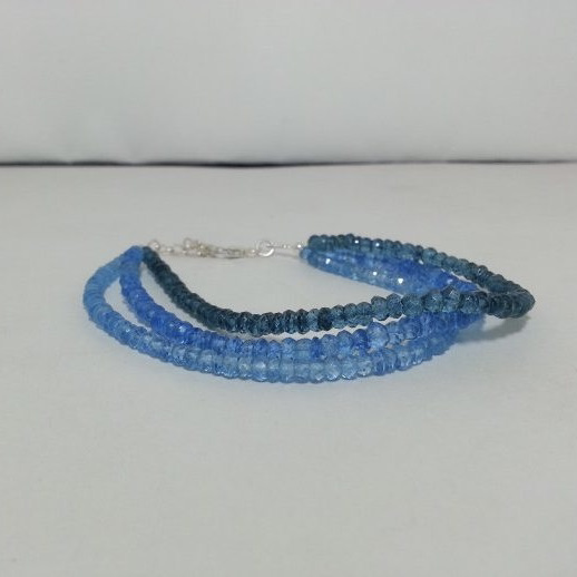 topaz faceted rondelle beads bracelet