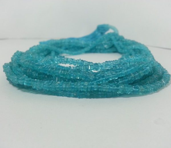 blue apatite smooth square beads