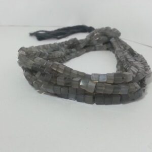 gray moonstone smooth cube beads