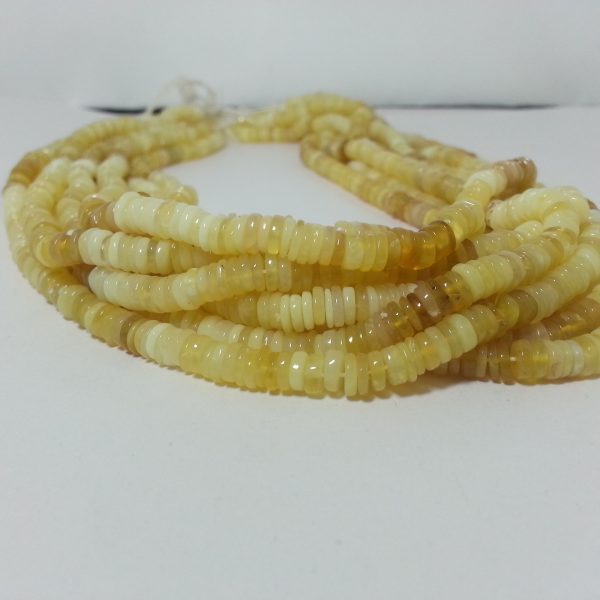 Yellow Opal Smooth Heishi Beads