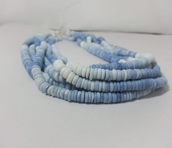 Blue Opal Smooth Heishi Beads