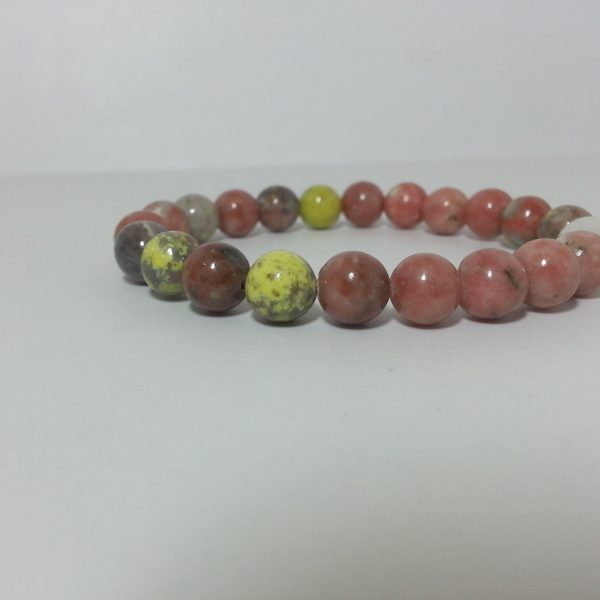 rhodochrosite round beads bracelet