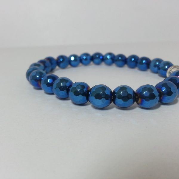 blue hematite beads bracelet