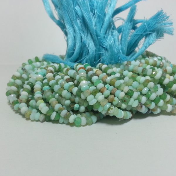 peruvian opal faceted rondelle beads