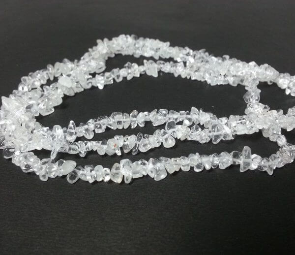 crystal quartz uncut chips beads