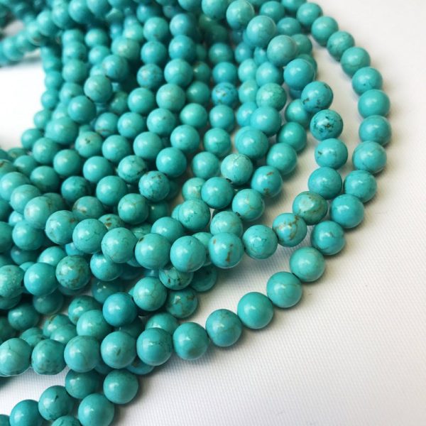natural howlite turquoise smooth round beads