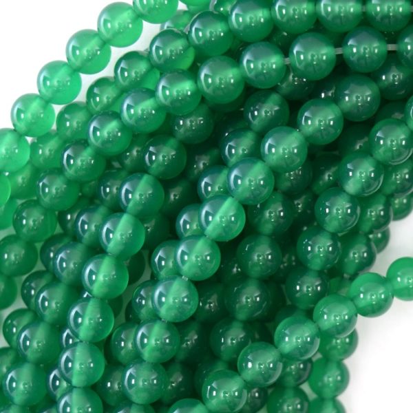 Green Onyx Smooth Round Beads