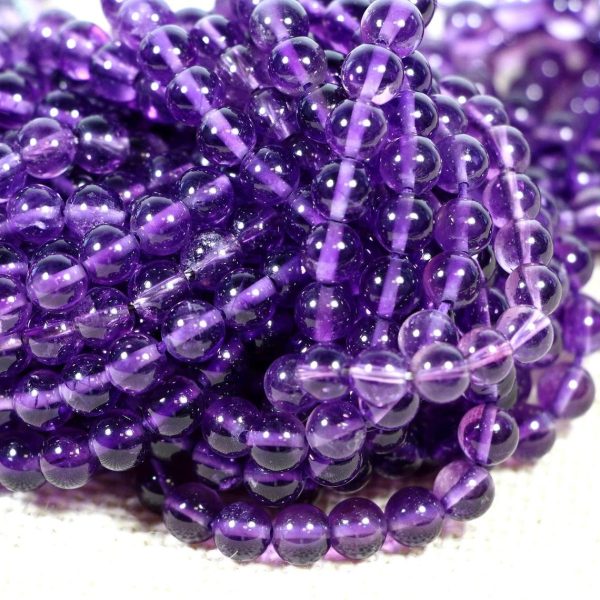 natural amethyst smooth round beads