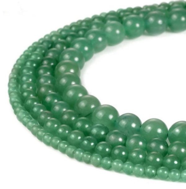 Natural Green Aventurine Smooth Round Beads