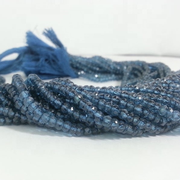 london blue topaz faceted rondelle beads
