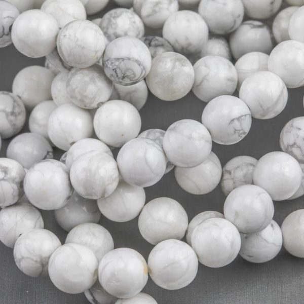 White Howlite Smooth Round Beads