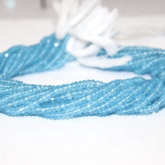 sky blue topaz faceted rondelle beads
