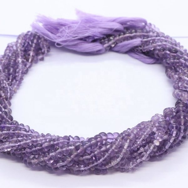 amethyst smooth rondelle beads