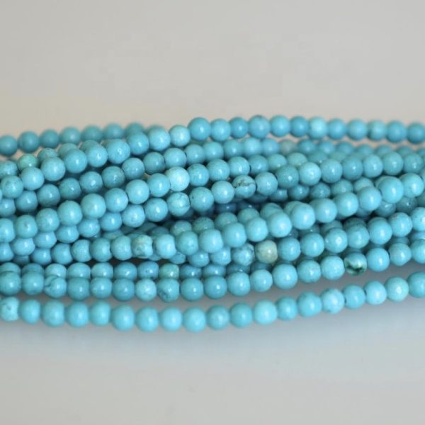 howlite turquoise smooth round beads