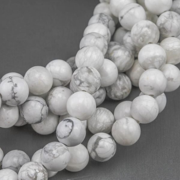 White Howlite Smooth Round Beads