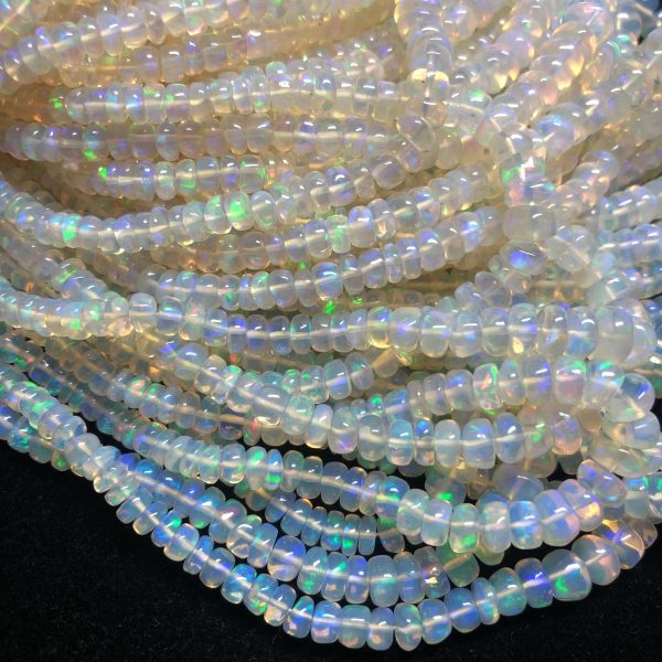 aaa ehiopian opal smooth rondelle beads