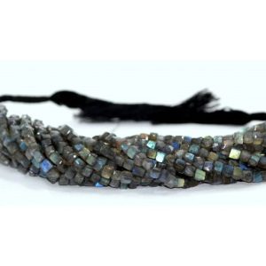 labradorite faceted cube beads