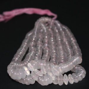 rose quartz smooth saucer beads
