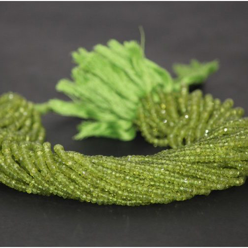 natural peridot faceted rondelle beads