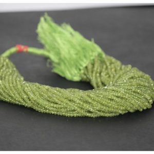 natural peridot faceted rondelle beads