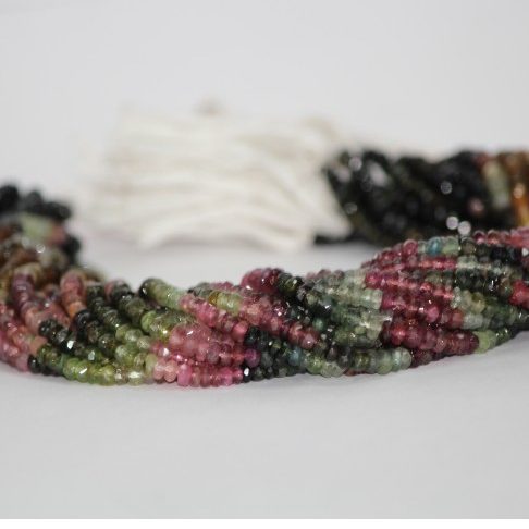 tourmaline faceted rondelle beads