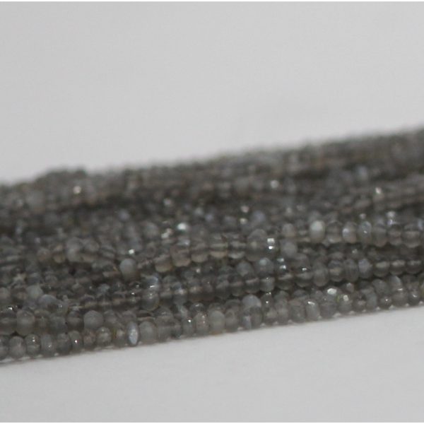 gray moonstone rondelle beads