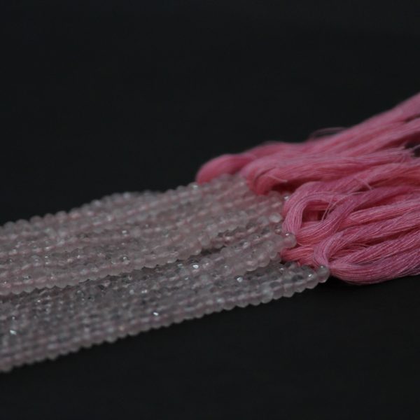 rose quartz rondelle beads
