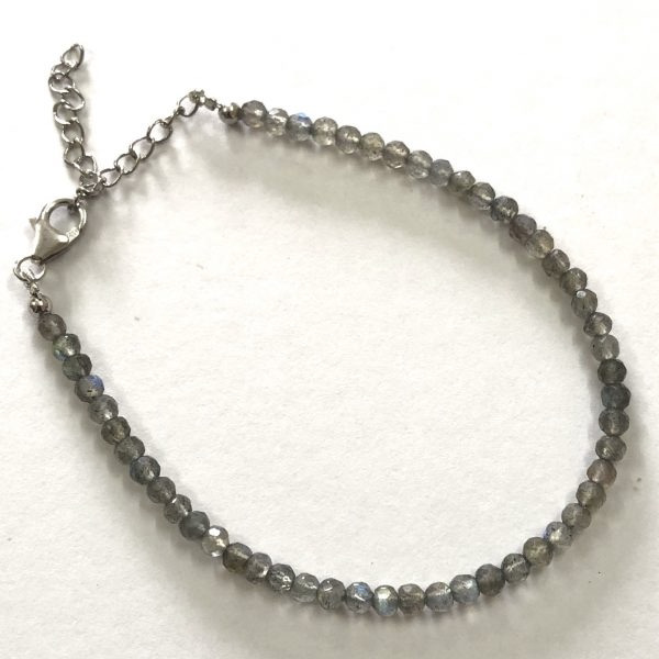labradorite faceted round beads bracelet