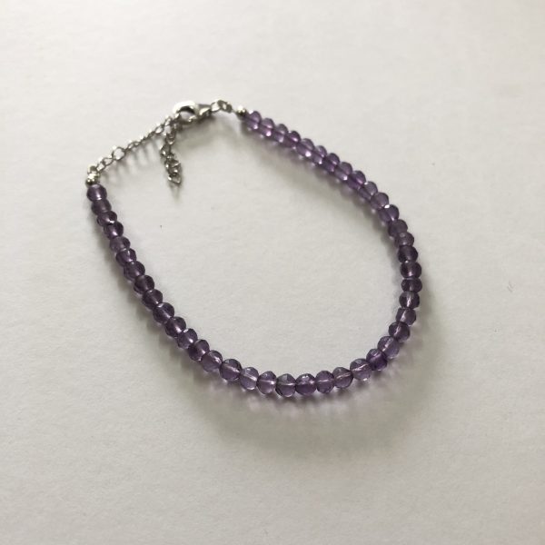 amethyst faceted round beads bracelet