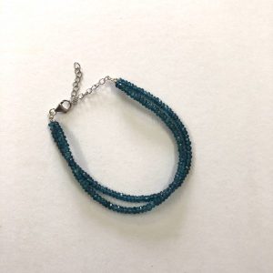 london blue topaz faceted rondelle beads bracelet