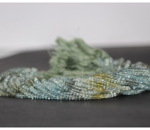 moss aquamarine smooth rondelle beads