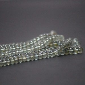 natural moss aquamarine smooth rondelle beads