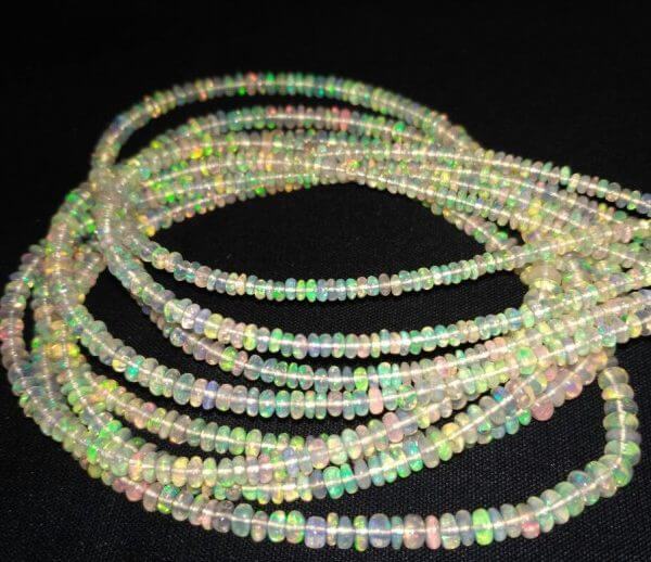 ethiopian opal smooth rondelle beads from india
