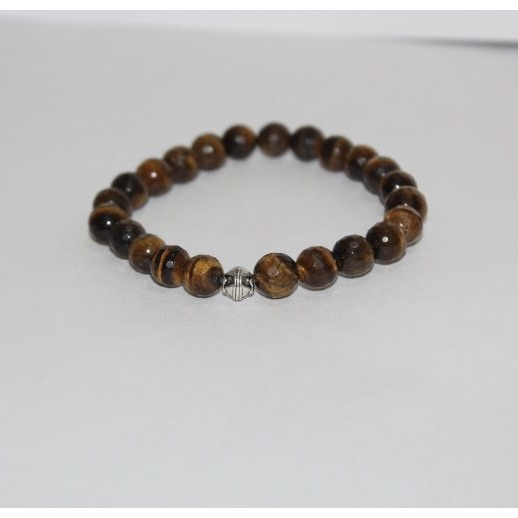 tiger eye faceted round beads bracelet